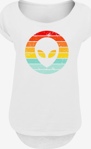 T-shirt 'Alien Retro Sonnenuntergang' F4NT4STIC en blanc : devant