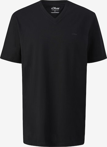 s.Oliver Men Big Sizes T-Shirt in Schwarz: Vorderseite