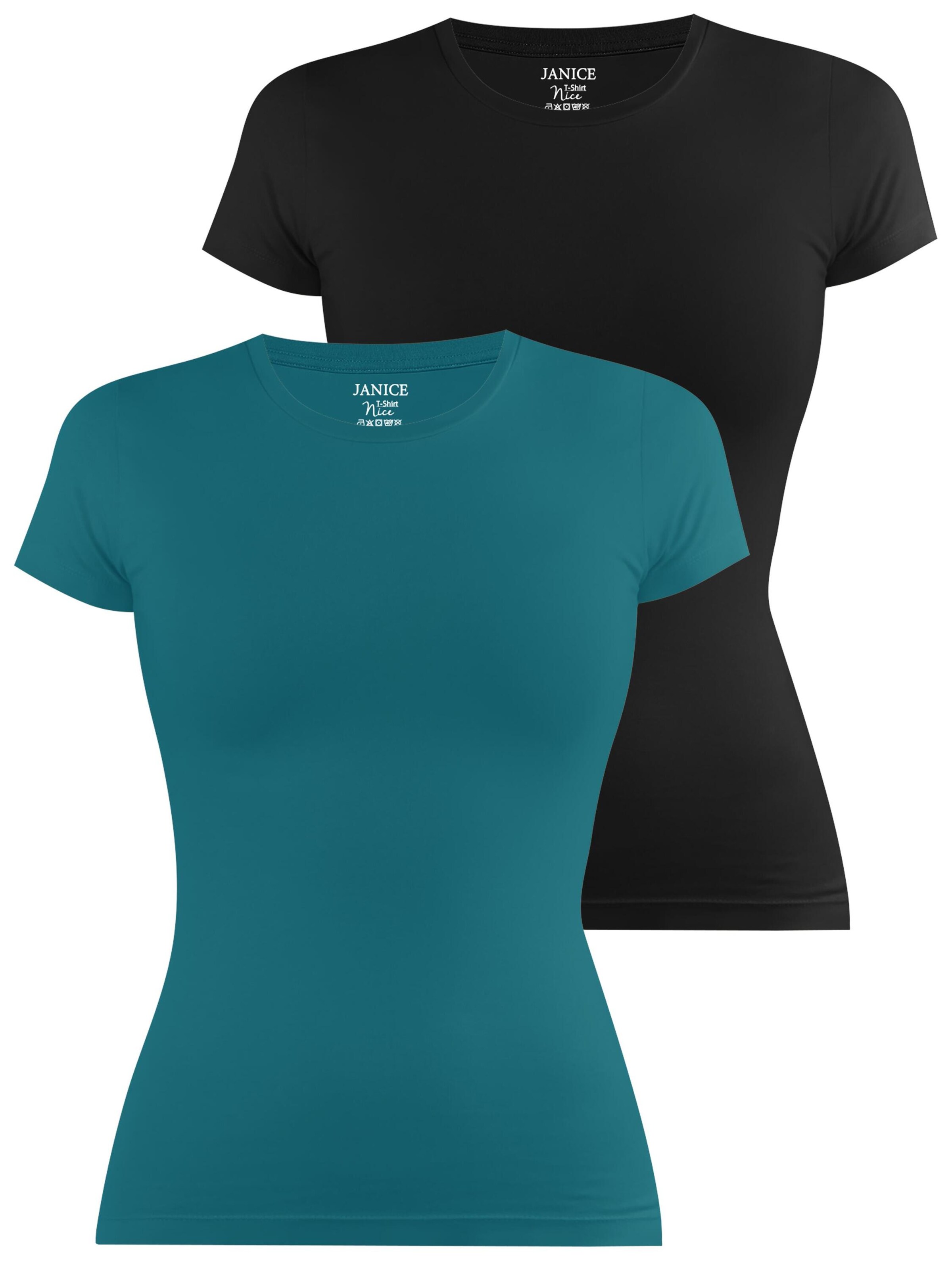 Janice Shirt ' Nice ' in Blauw: voorkant