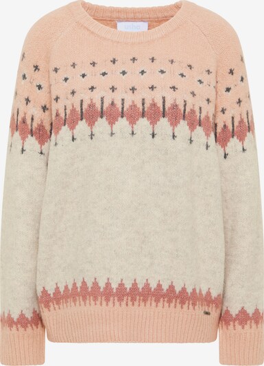 usha BLUE LABEL Pull-over en crème / rose pastel / rouge pastel, Vue avec produit