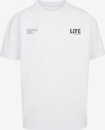 Merchcode T-Shirt 'Life' in Weiß: Vorderseite