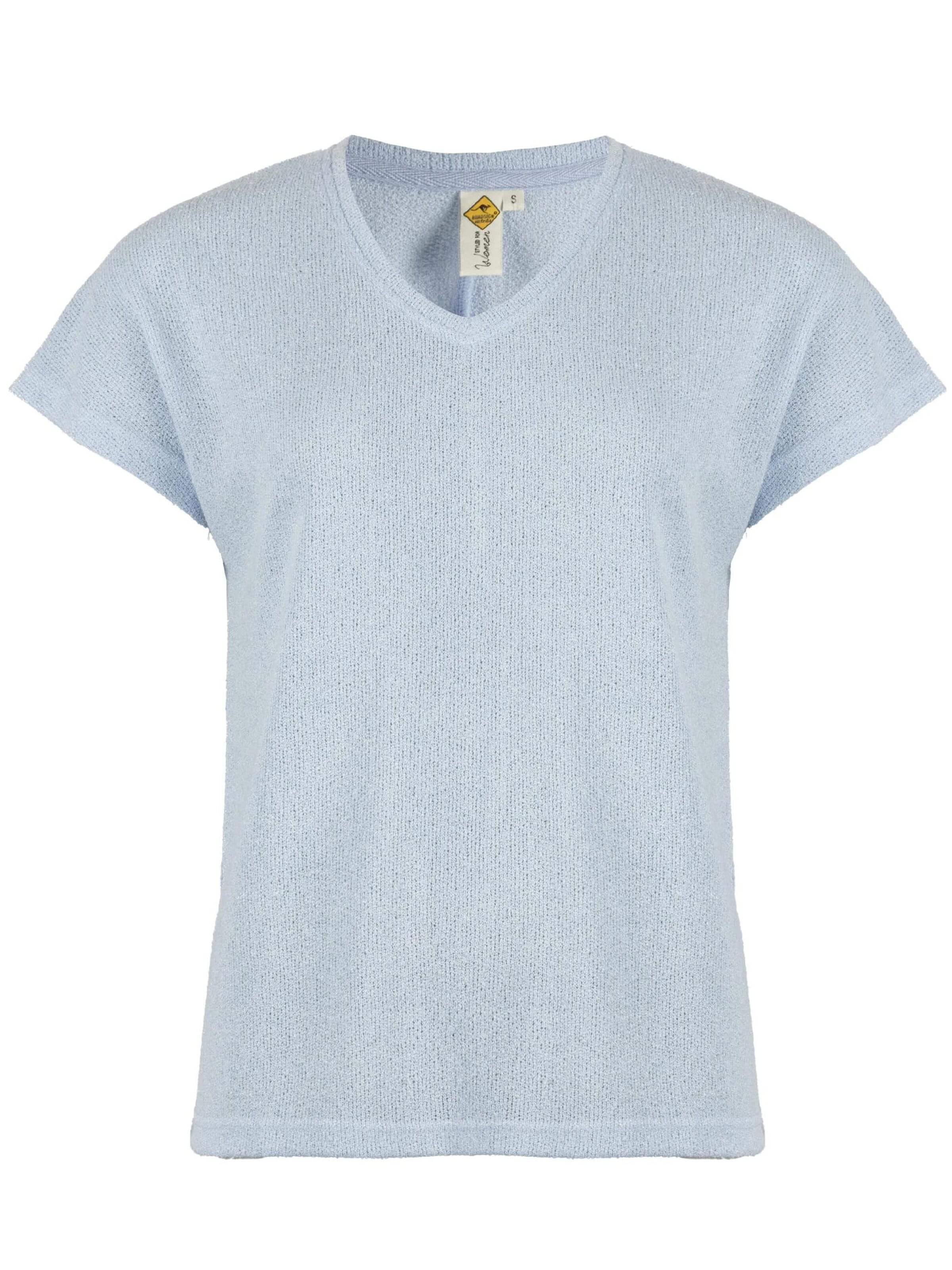 ROADSIGN australia Shirt 'T-Shirt Knit Ease in melierter Optik, mit V-Ausschnitt, aus weichem Materialmix' in S/Regular in Blue, Item view