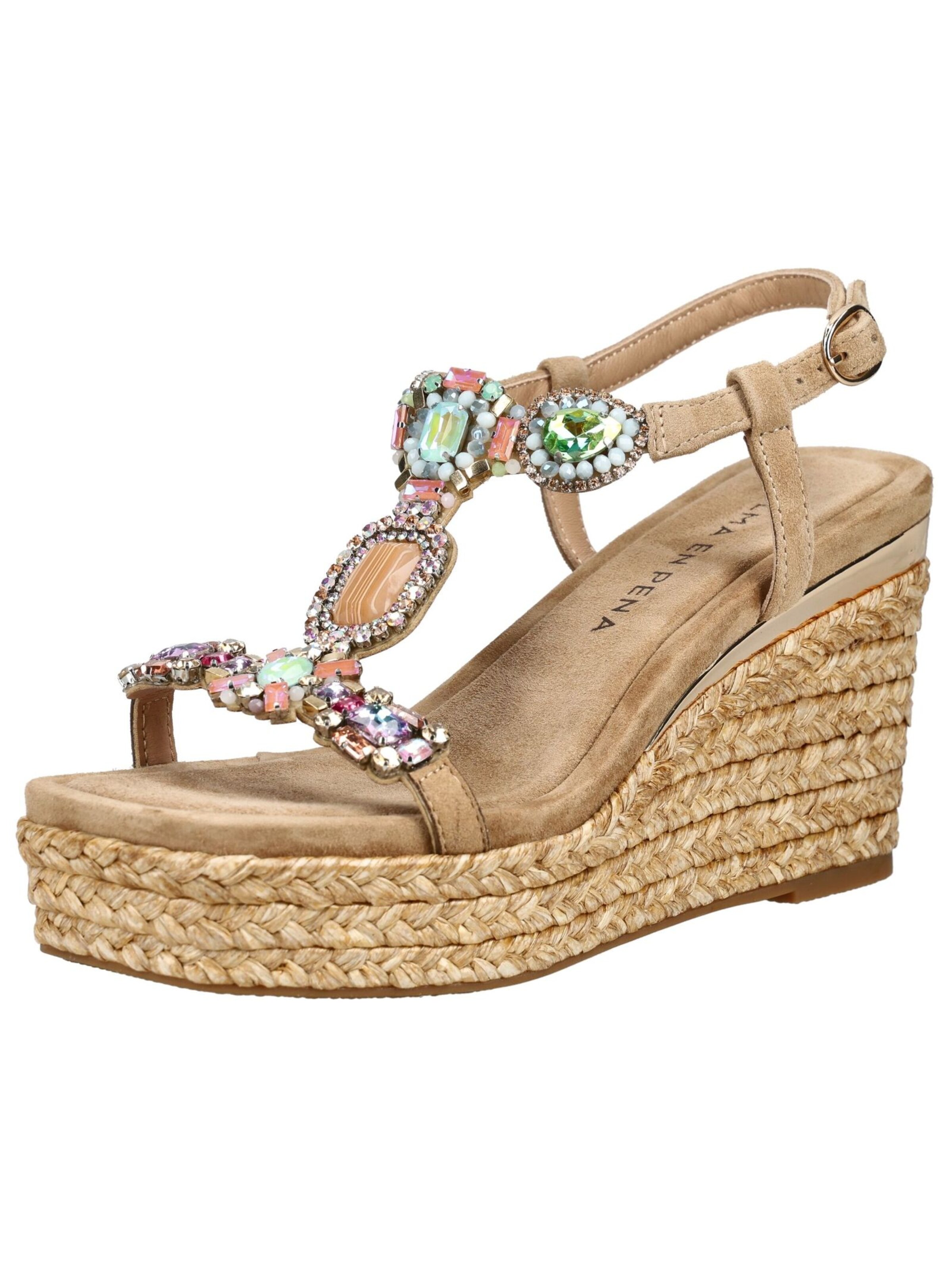 Alma En Pena Riemensandale in Beige: Vorderseite