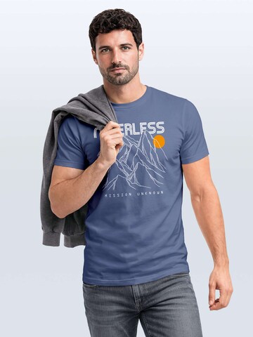 Neverless Shirt 'Gebirge' in Blue