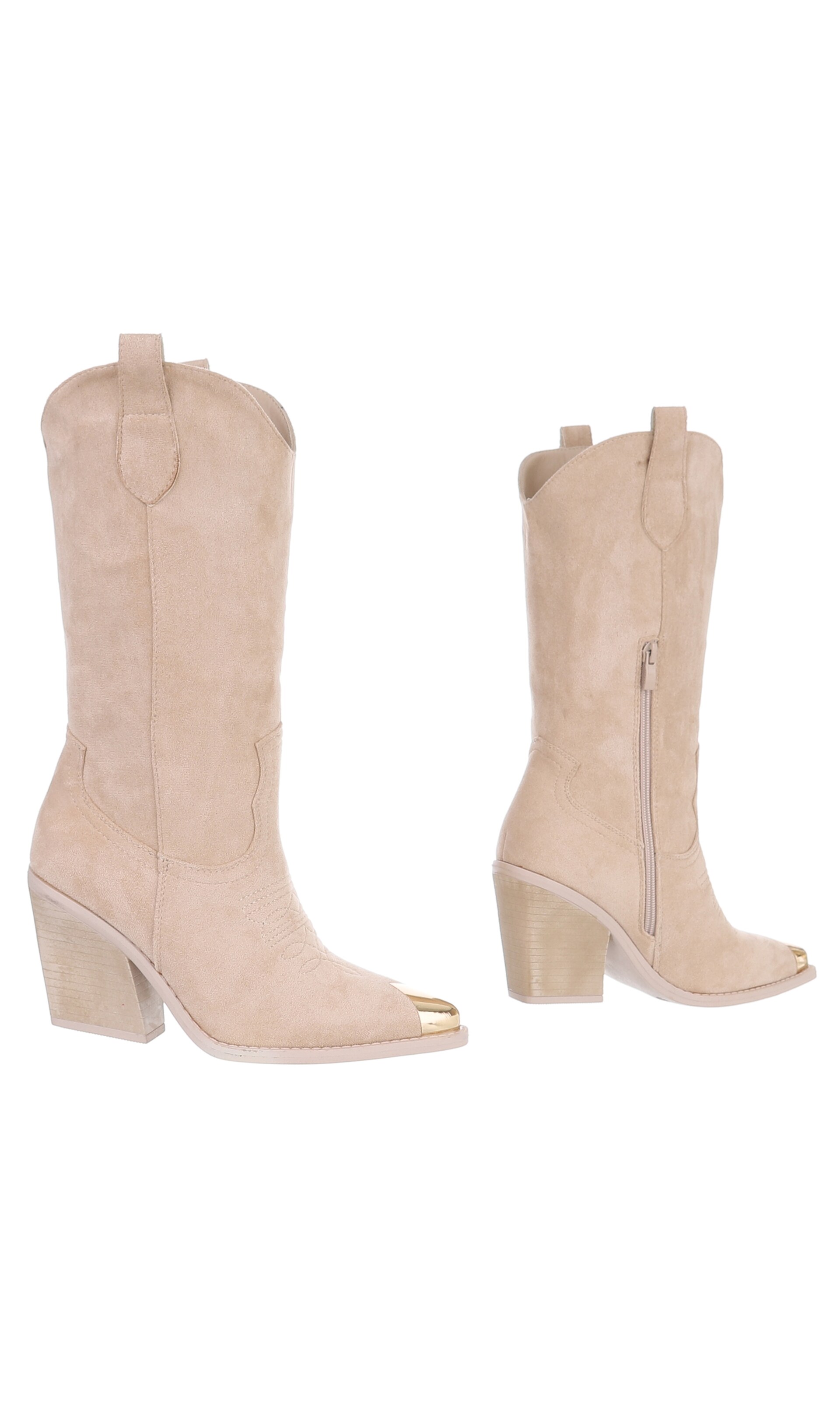 Ital-Design Cowboy Boots in Beige