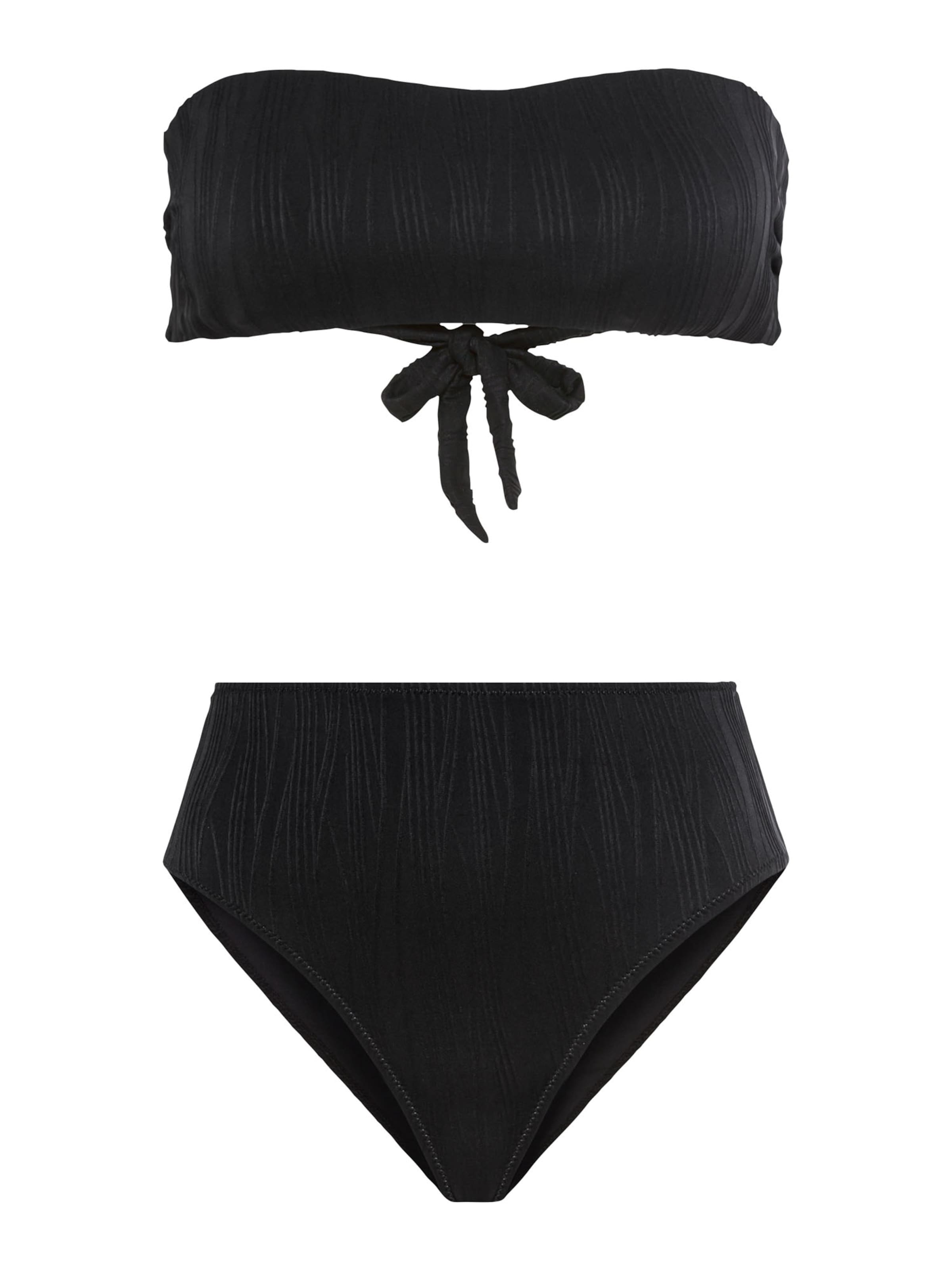 Bandeau Costum de baie două piese de la LSCN by LASCANA pe negru: față