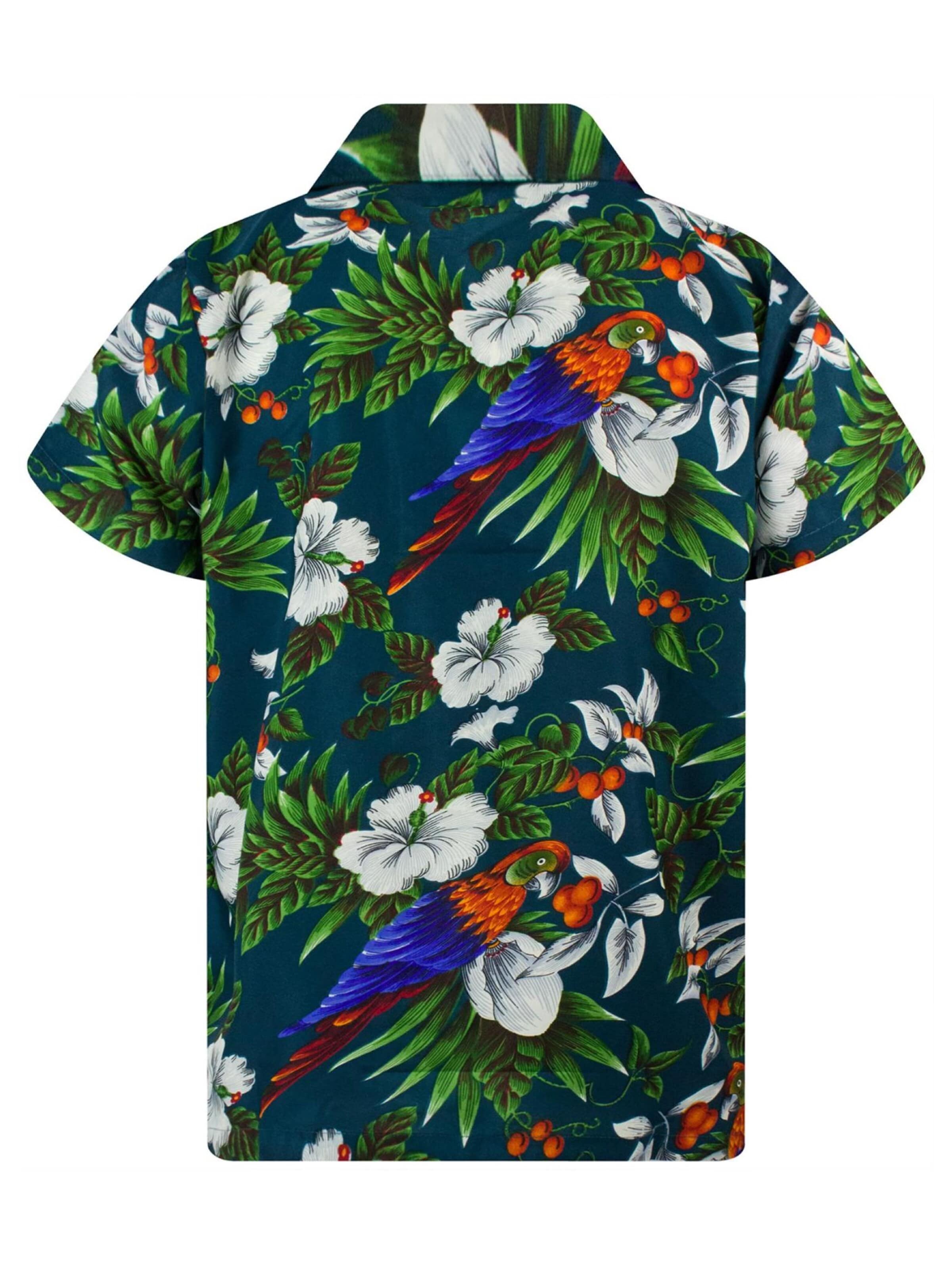 King Kameha Shirt 'Cherryparrot' in Groen