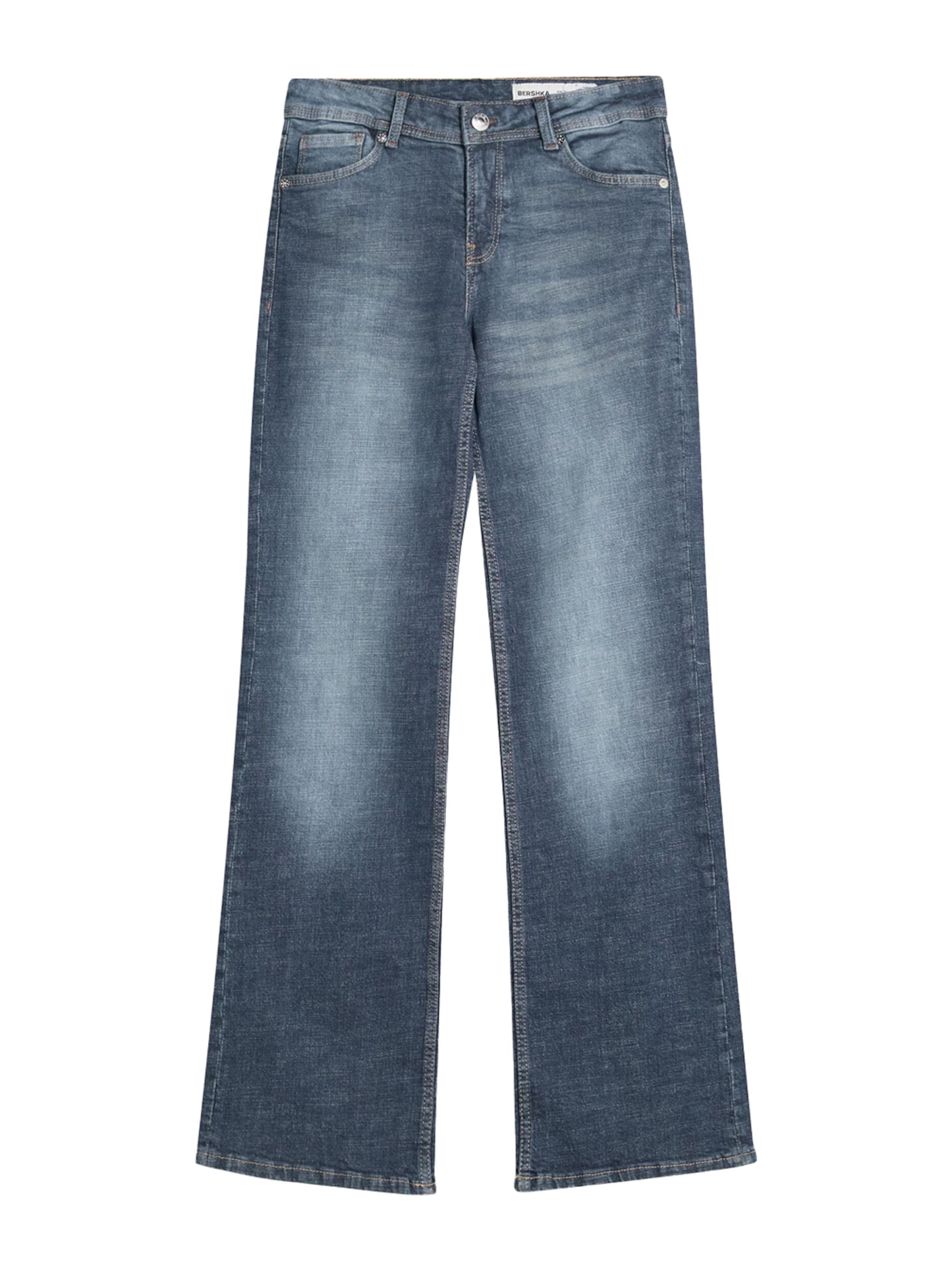 Bershka Bootcut Kavbojke | modra barva: sprednja stran