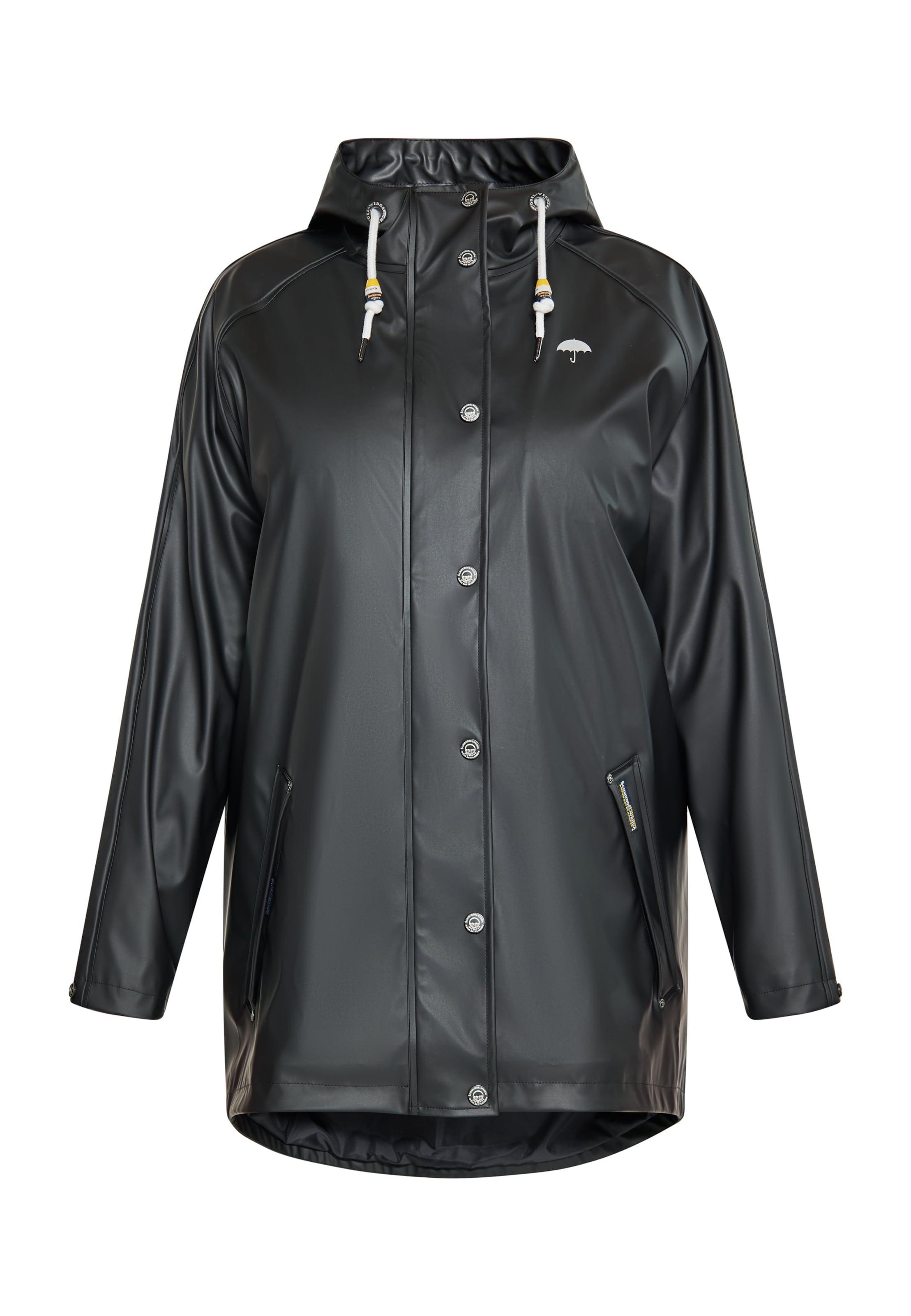 Schmuddelwedda Prehoden plašč | črna barva: sprednja stran