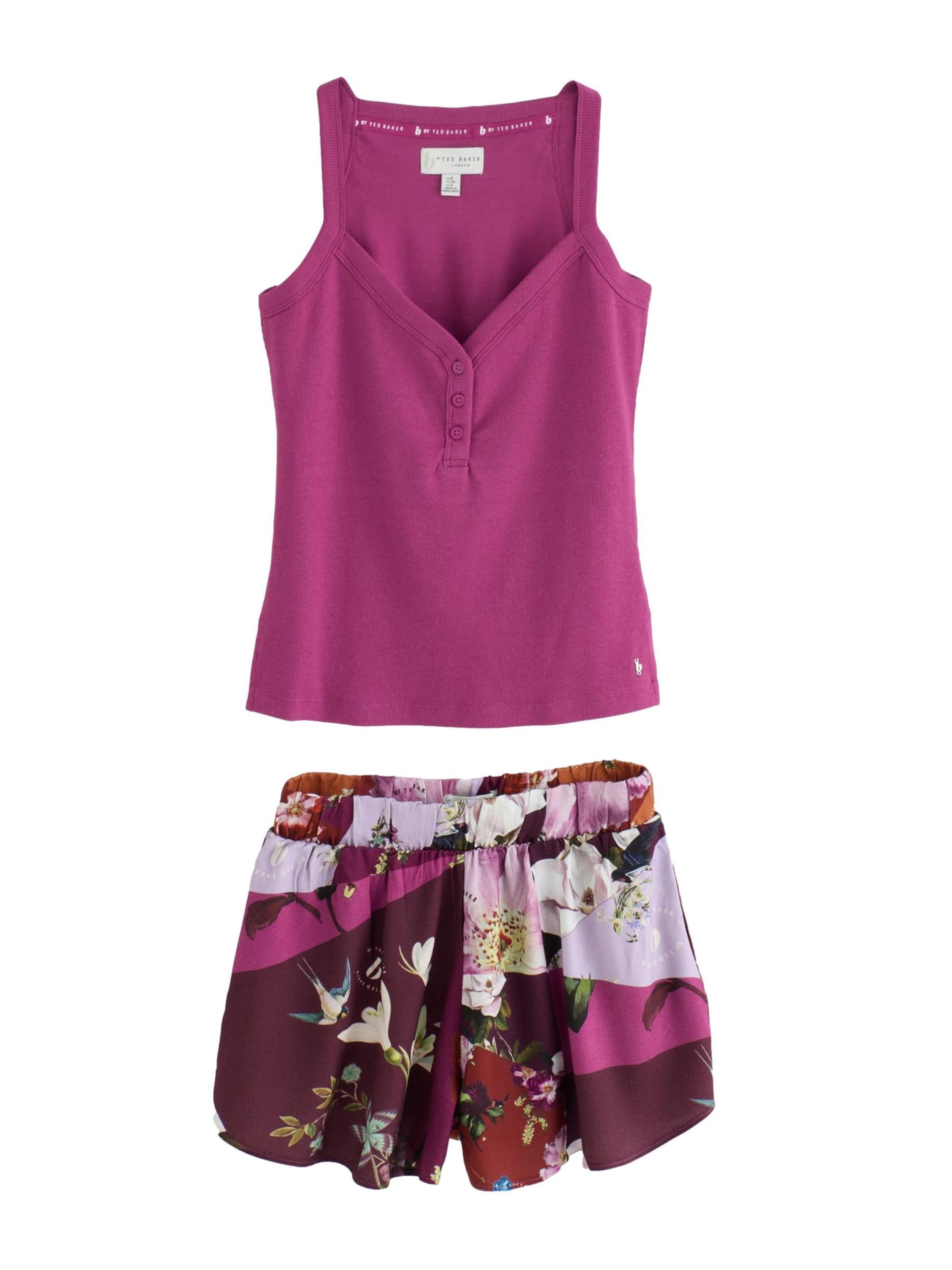 B by Ted Baker - Pijama de pantalón corto en rosa: frente
