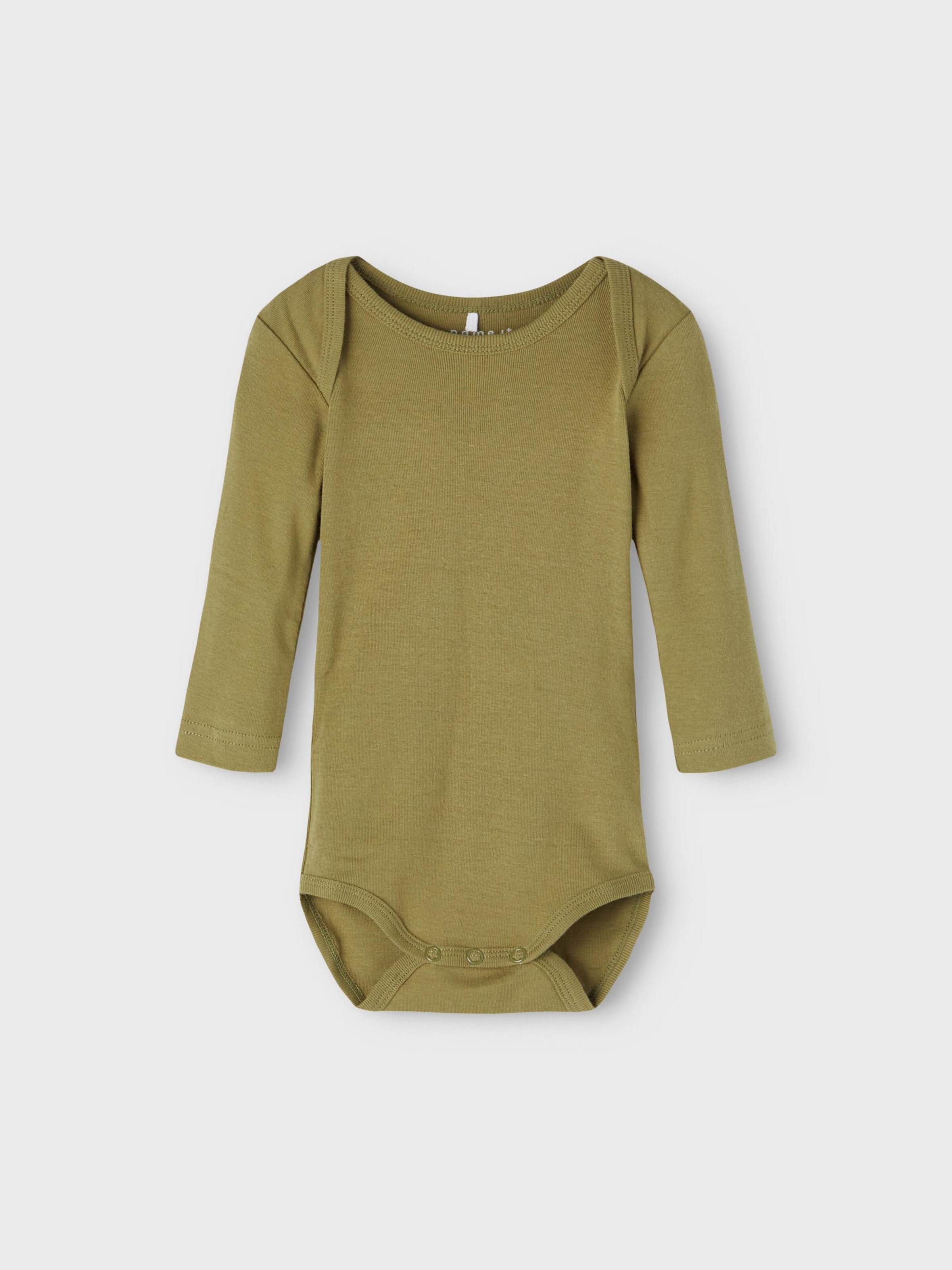 Kinder Kids (Gr. 92-140) NAME IT Body 'Dino' in Oliv, Weiß - OO10096 Kinder Kids (Gr. 92-140) NAME IT Body 'Dino' in Oliv, Weiß - OO10096