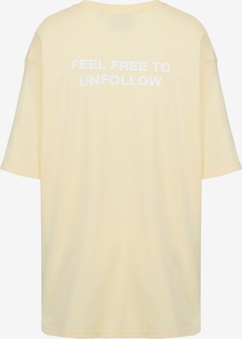 dzeltens UNFOLLOWED x ABOUT YOU T-Krekls 'RARE': no aizmugures