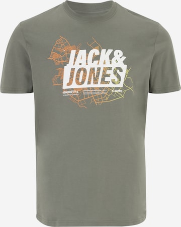 Tricou 'Map' de la Jack & Jones Plus pe verde: față