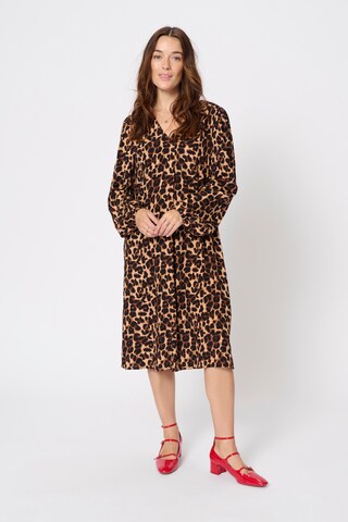 Cream Shirt Dress 'Nika' in Brown