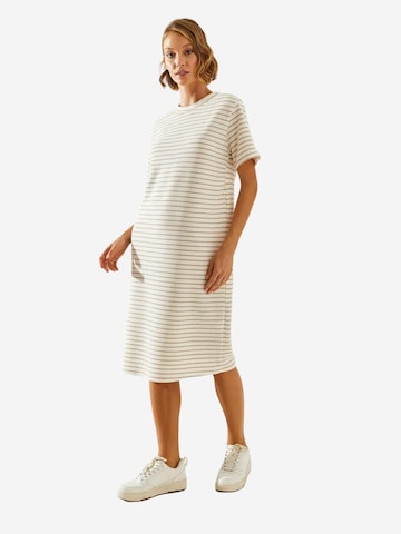 Bianco Lucci Jurk in Beige: voorkant