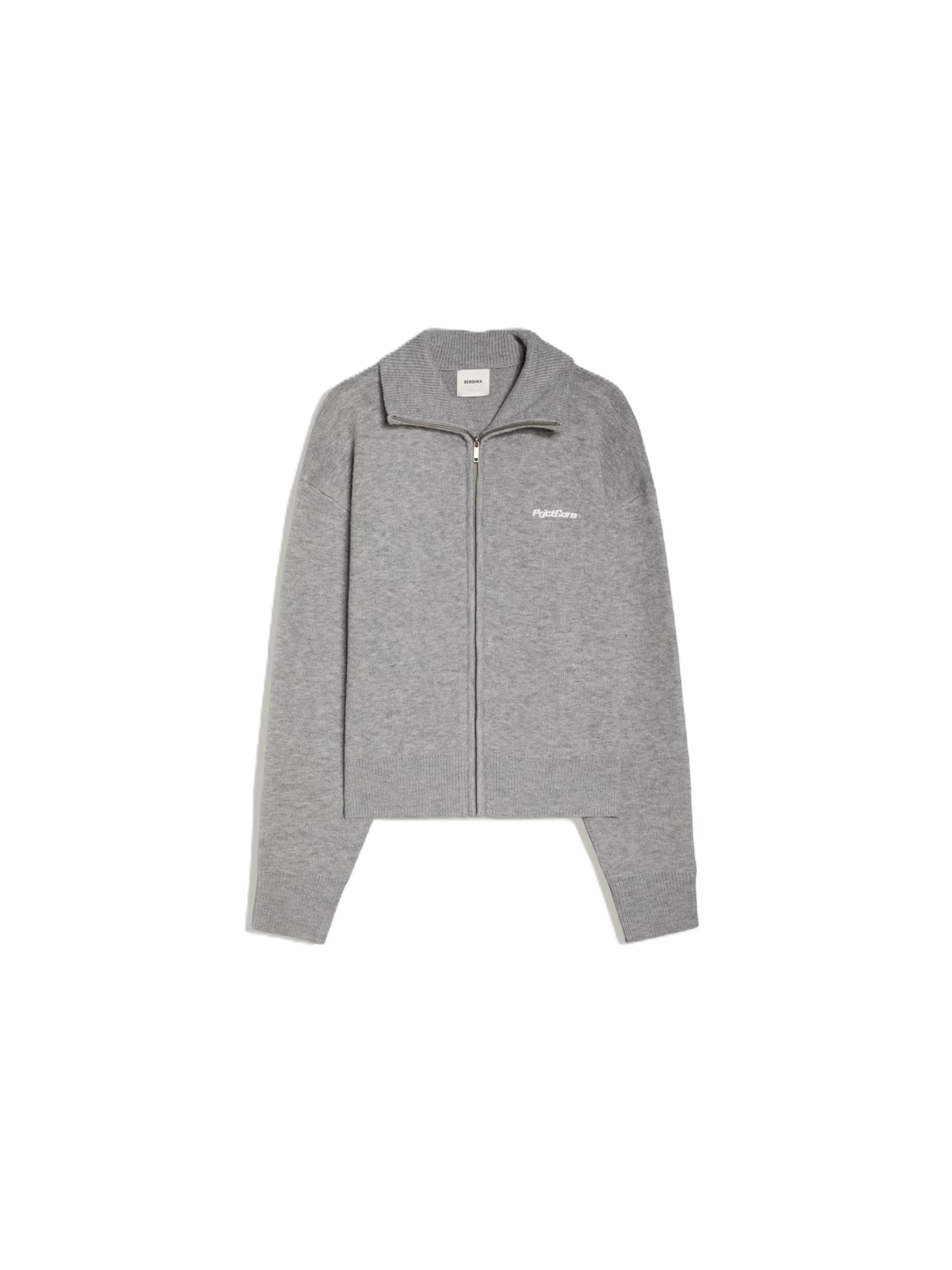 Vestes en maille Bershka en gris : devant
