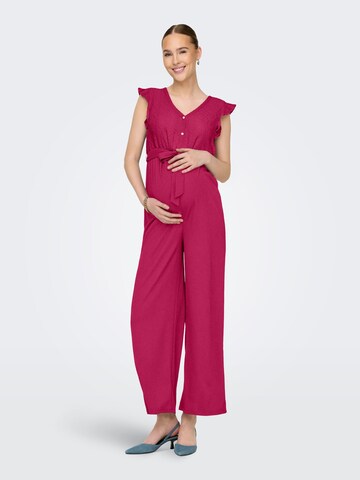 Only Maternity Jumpsuit 'OLMelisa' i pink: forside