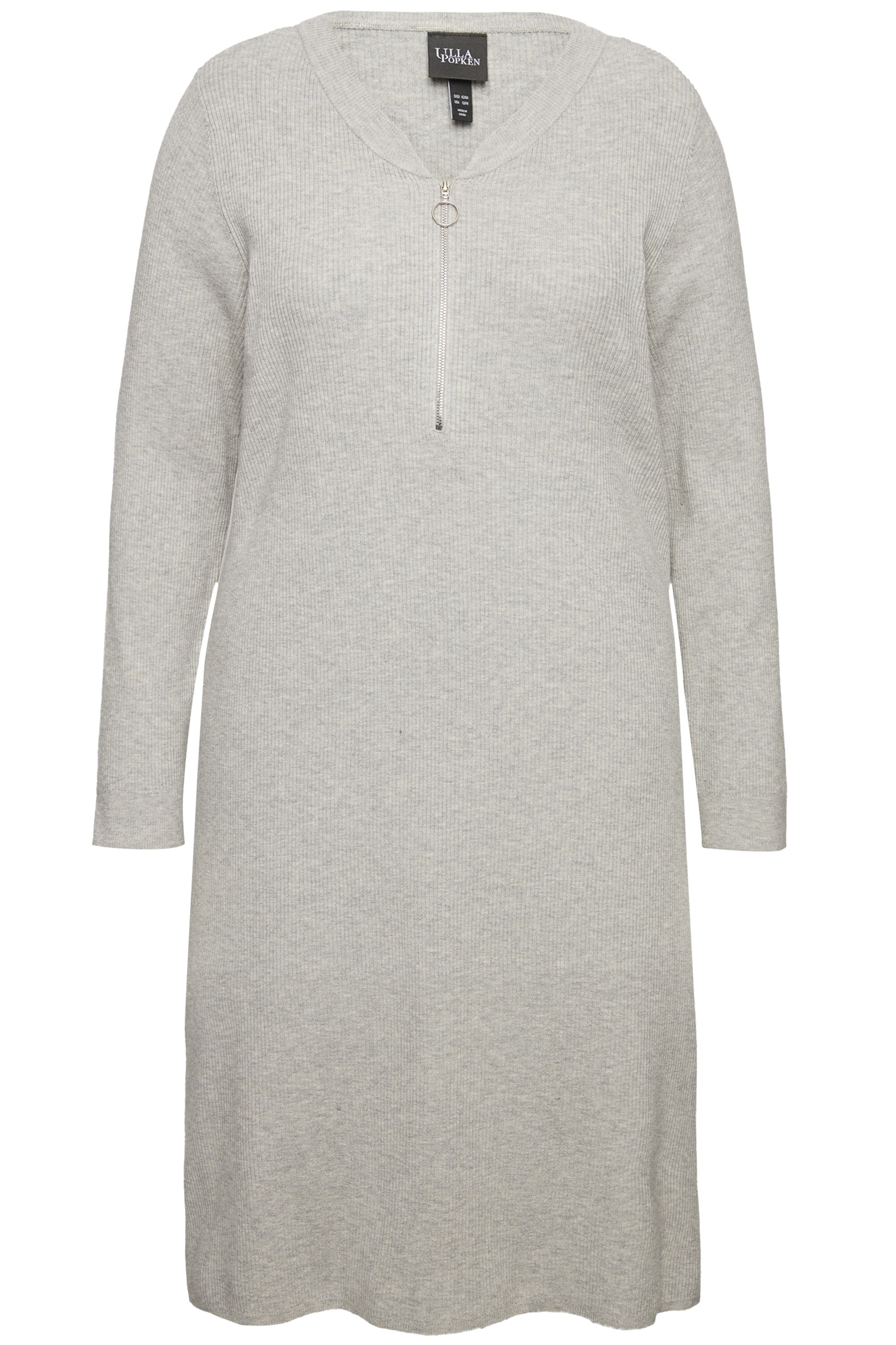 Ulla Popken Strickkleid in Grau: Vorderseite