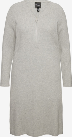 Robes en maille Ulla Popken en gris : devant