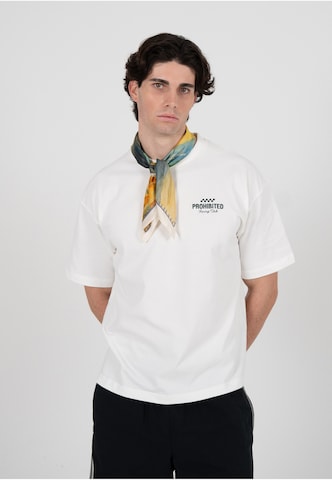 T-Shirt 'In A Rush' Prohibited en blanc