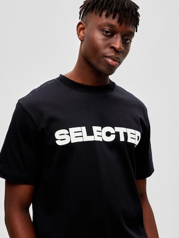 SELECTED HOMME T-Shirt 'ALVAR' in Schwarz