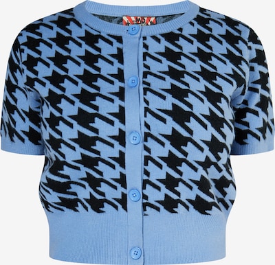 Geacă tricotată myMo ROCKS pe albastru deschis / negru, Vizualizare produs