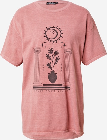 T-shirt oversize Nasty Gal en rose : devant