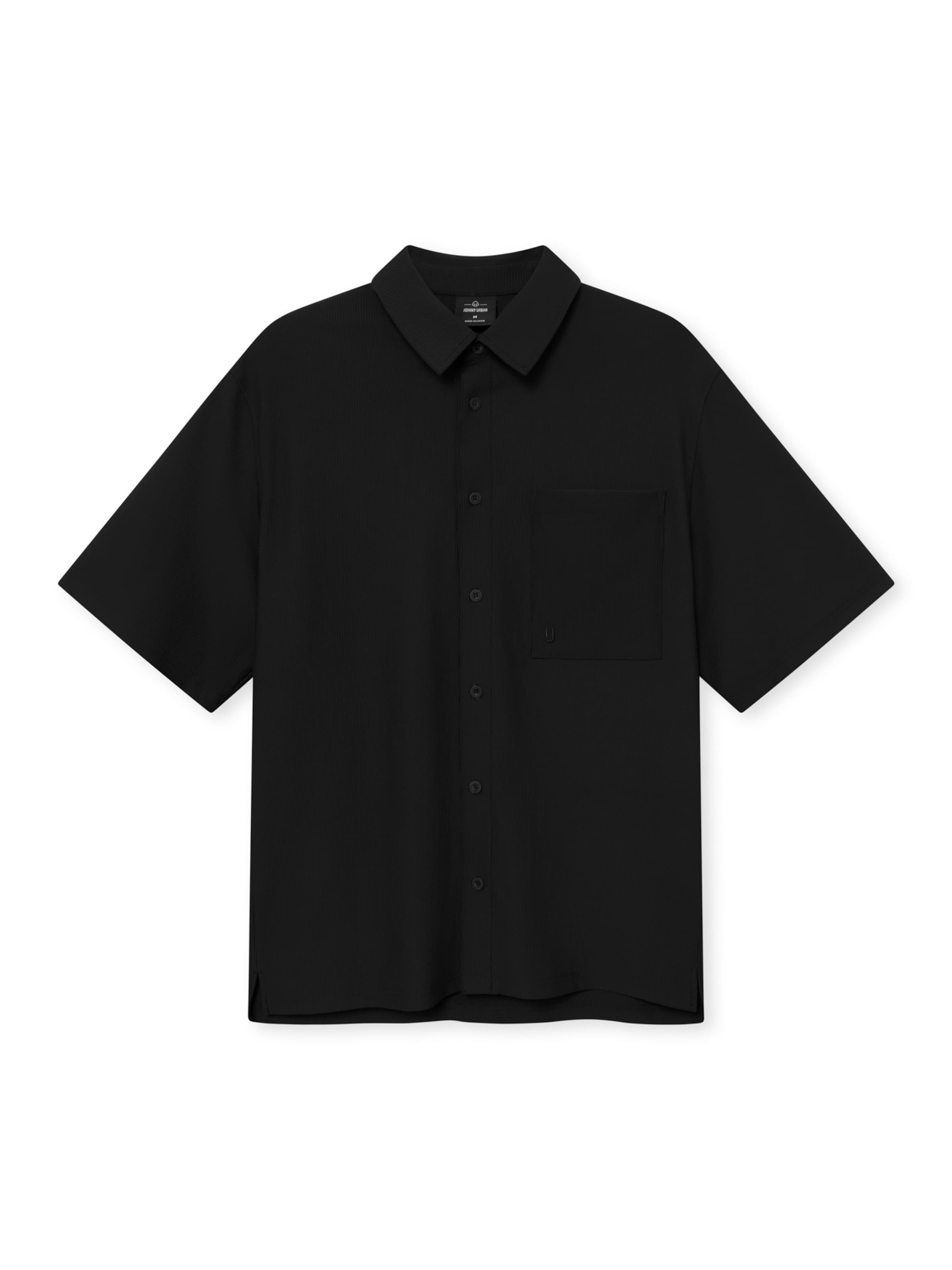 melns Johnny Urban T-Krekls 'Mason': no priekšpuses