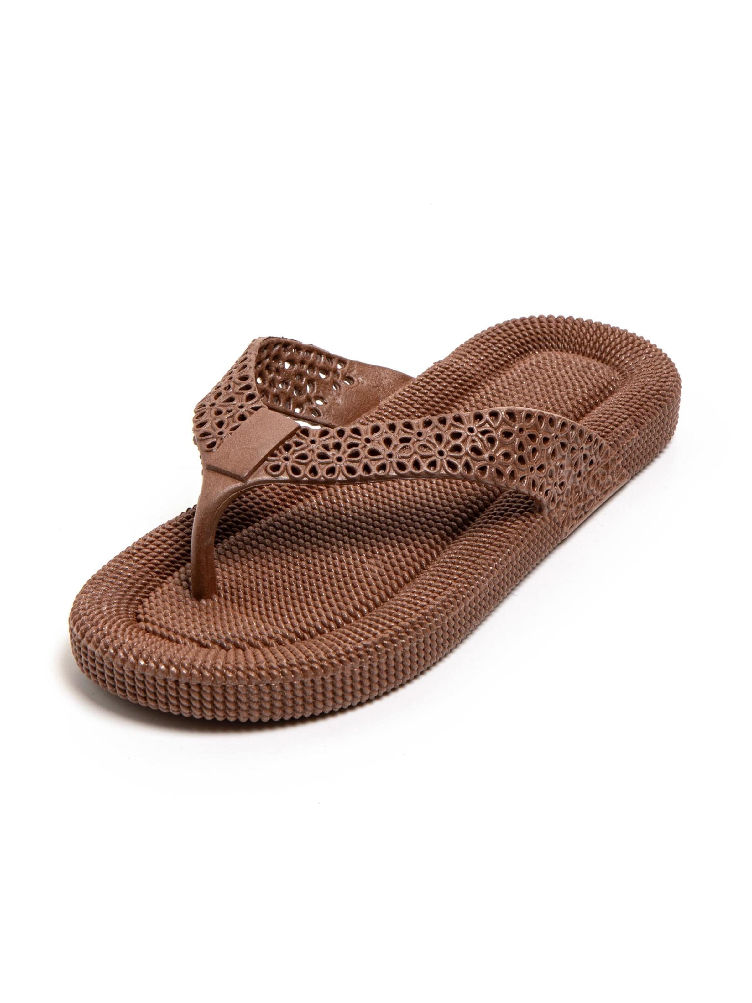Brasileras Teenslipper 'Flopee' in Bruin