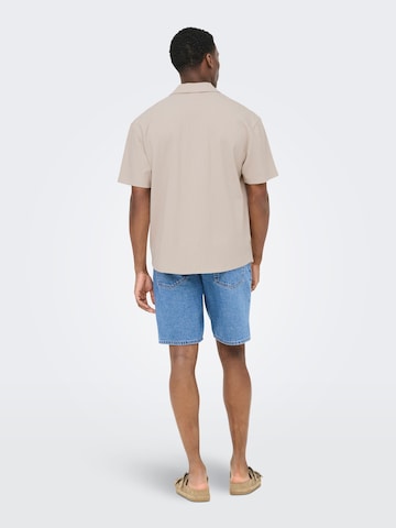 Coupe regular Chemise 'ONSEddie' Only & Sons en beige