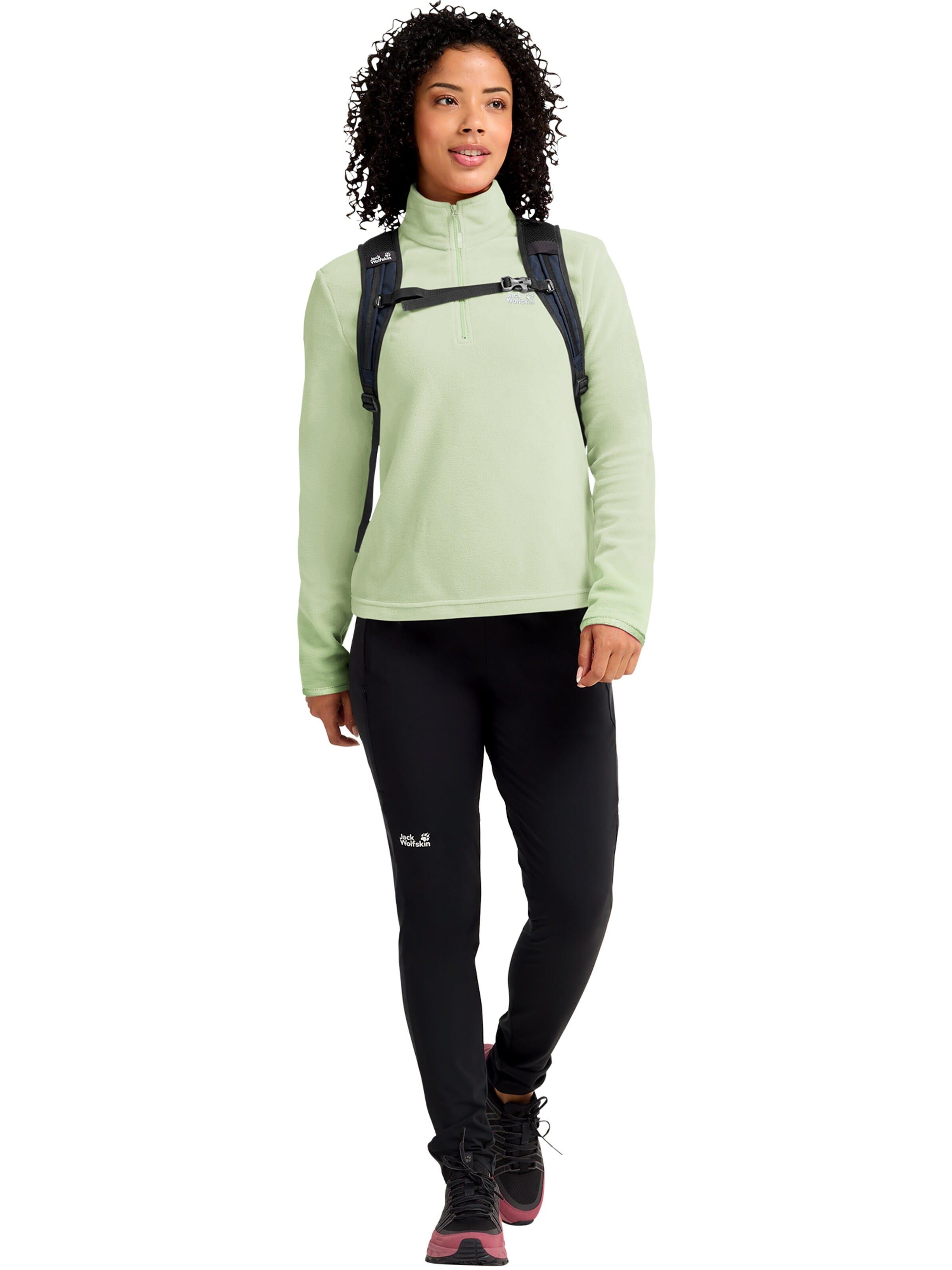 JACK WOLFSKIN Pullover 'Taunus 100 Half-Zip'‌‌‌‌‌‌ in Grün