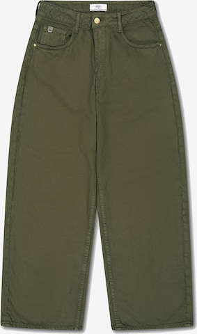 Le Temps Des Cerises Wide leg Jeans in Groen: voorkant