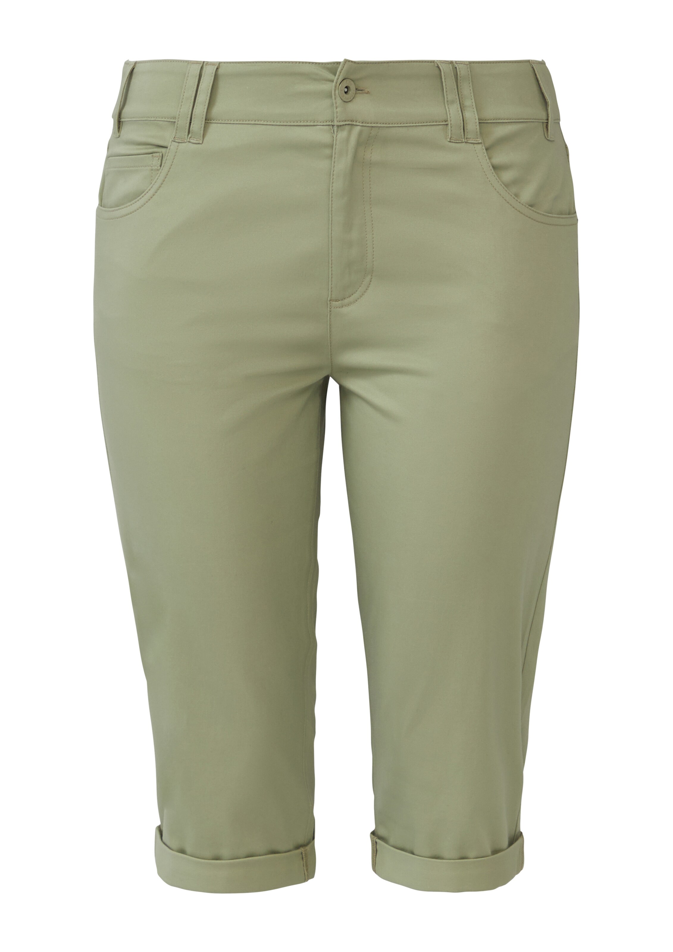 Coupe slim Pantalon QS en vert : devant