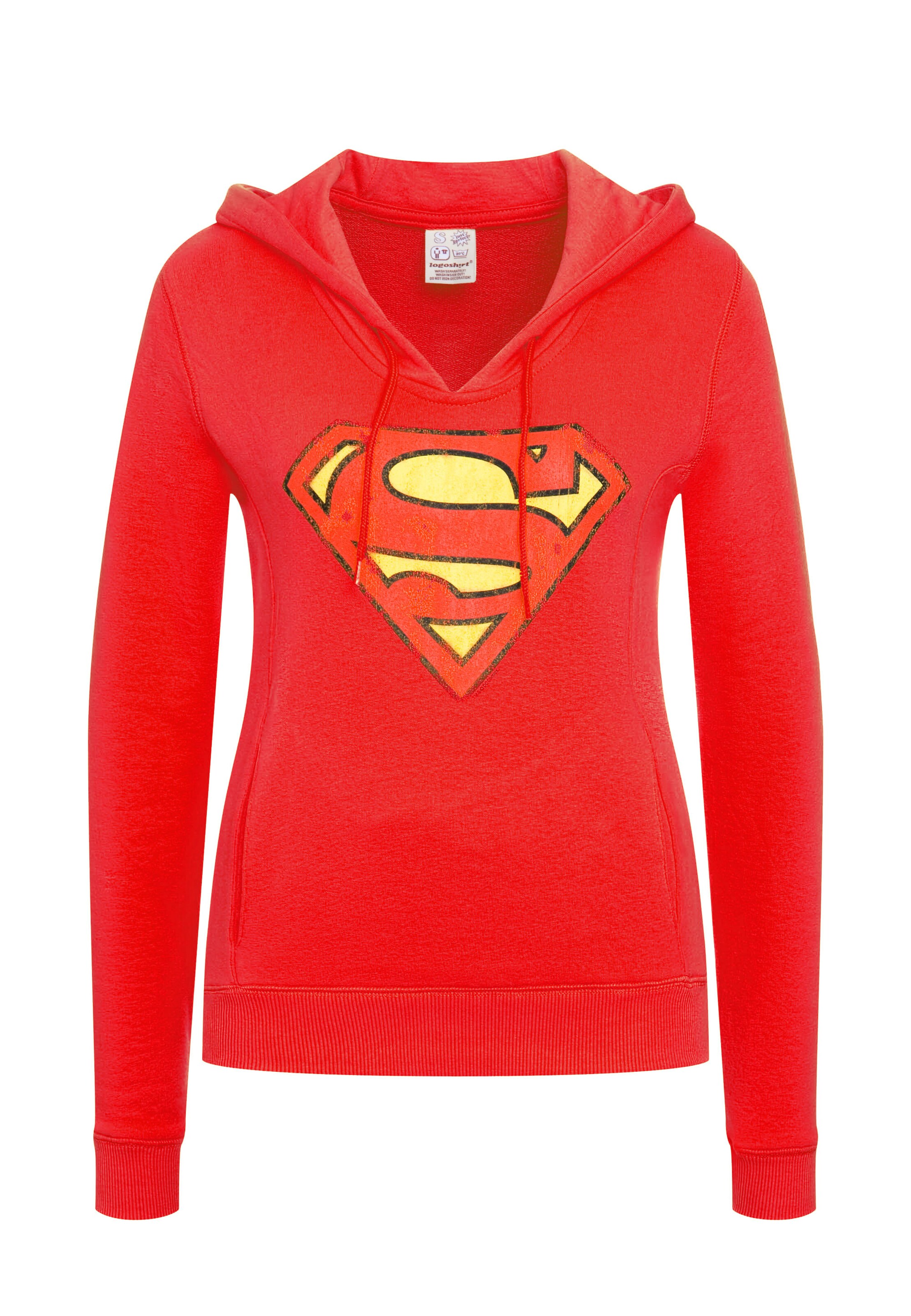 LOGOSHIRT Sweatshirt 'DC Comics - Superman' in Rood: voorkant