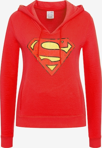 LOGOSHIRT Sweatshirt 'DC Comics - Superman' in Rood: voorkant