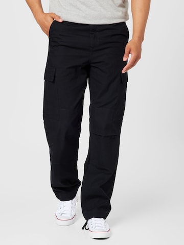 Carhartt WIP Regular Cargo trousers in Black: front