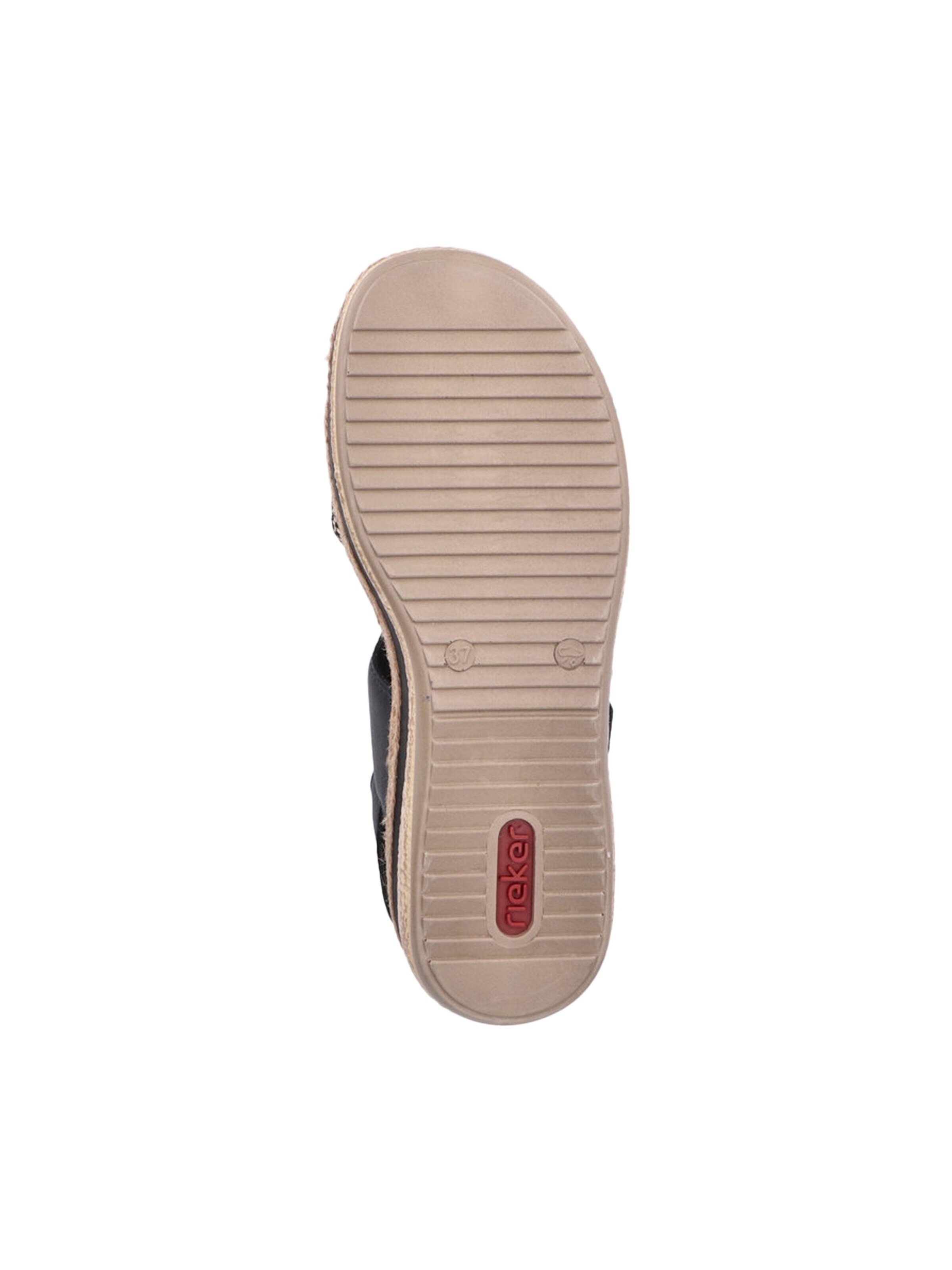 Sandales 'Rimo-Sandalen aus Leder mit Keilabsatz' Rieker en argent