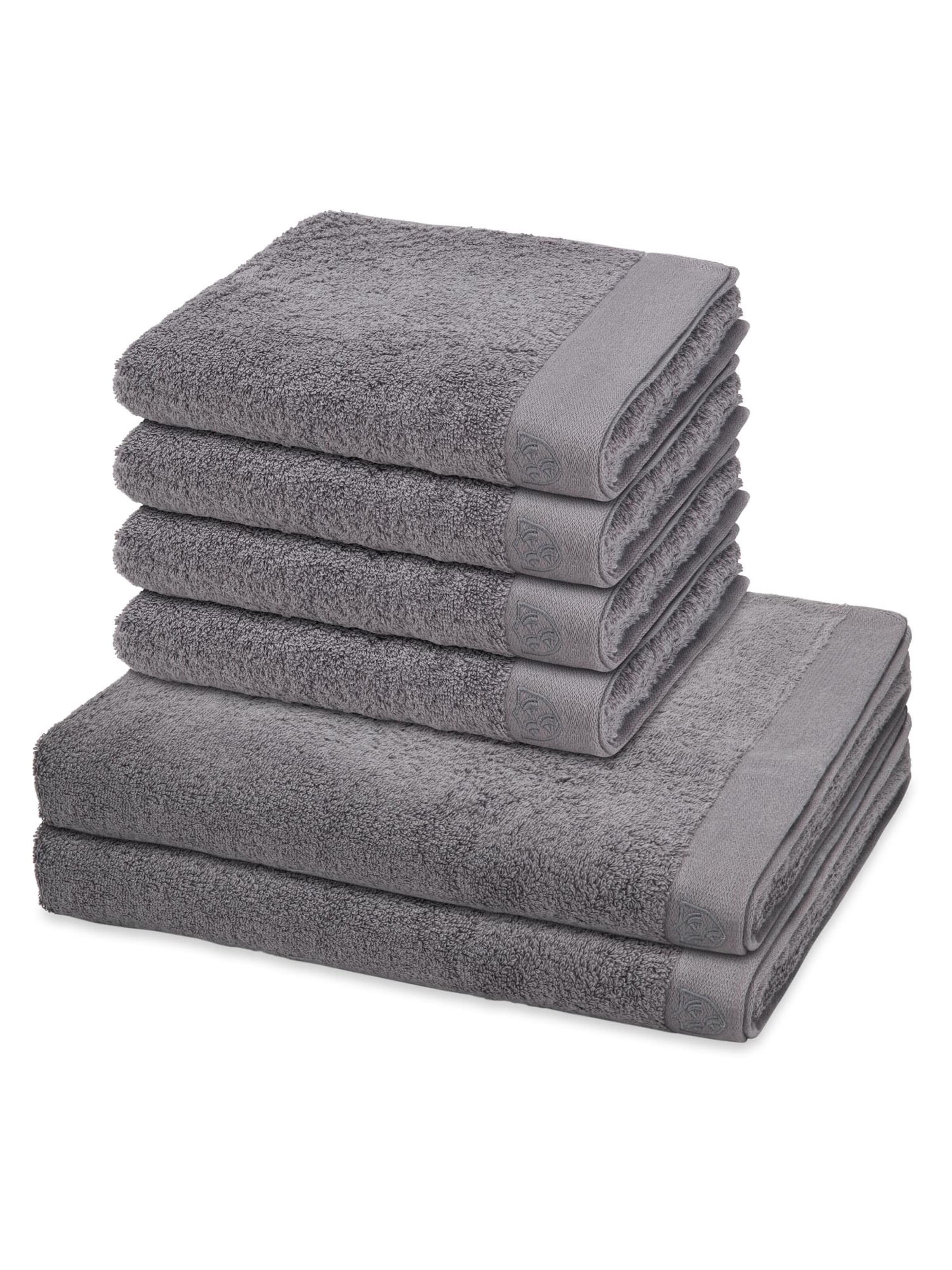 ROSS Towel 'Doubleface Stripes' in Grey: front