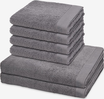ROSS Towel 'Doubleface Stripes' in Grey: front