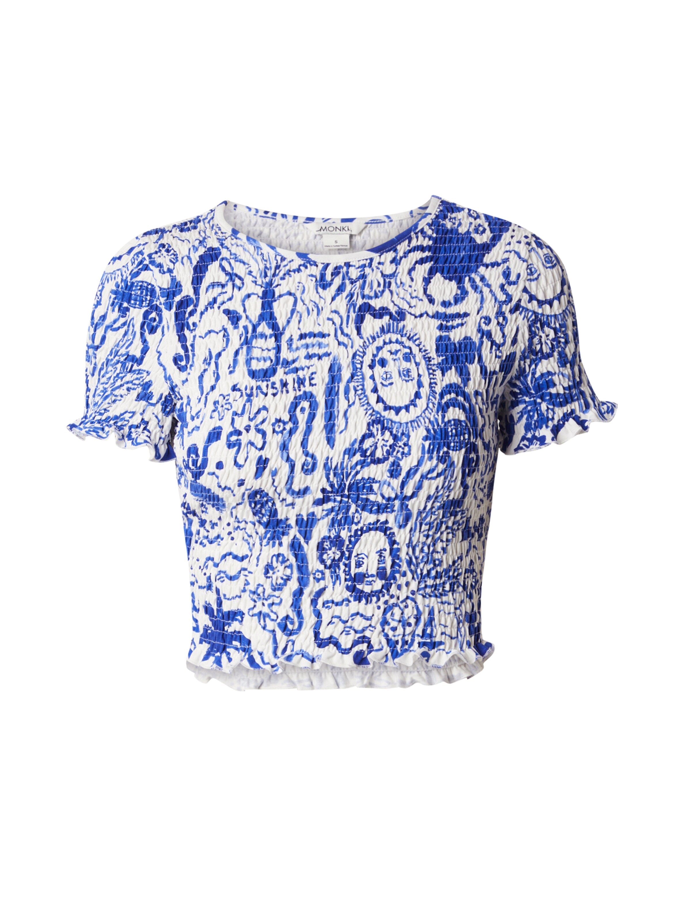 balts Monki T-Krekls: no priekšpuses