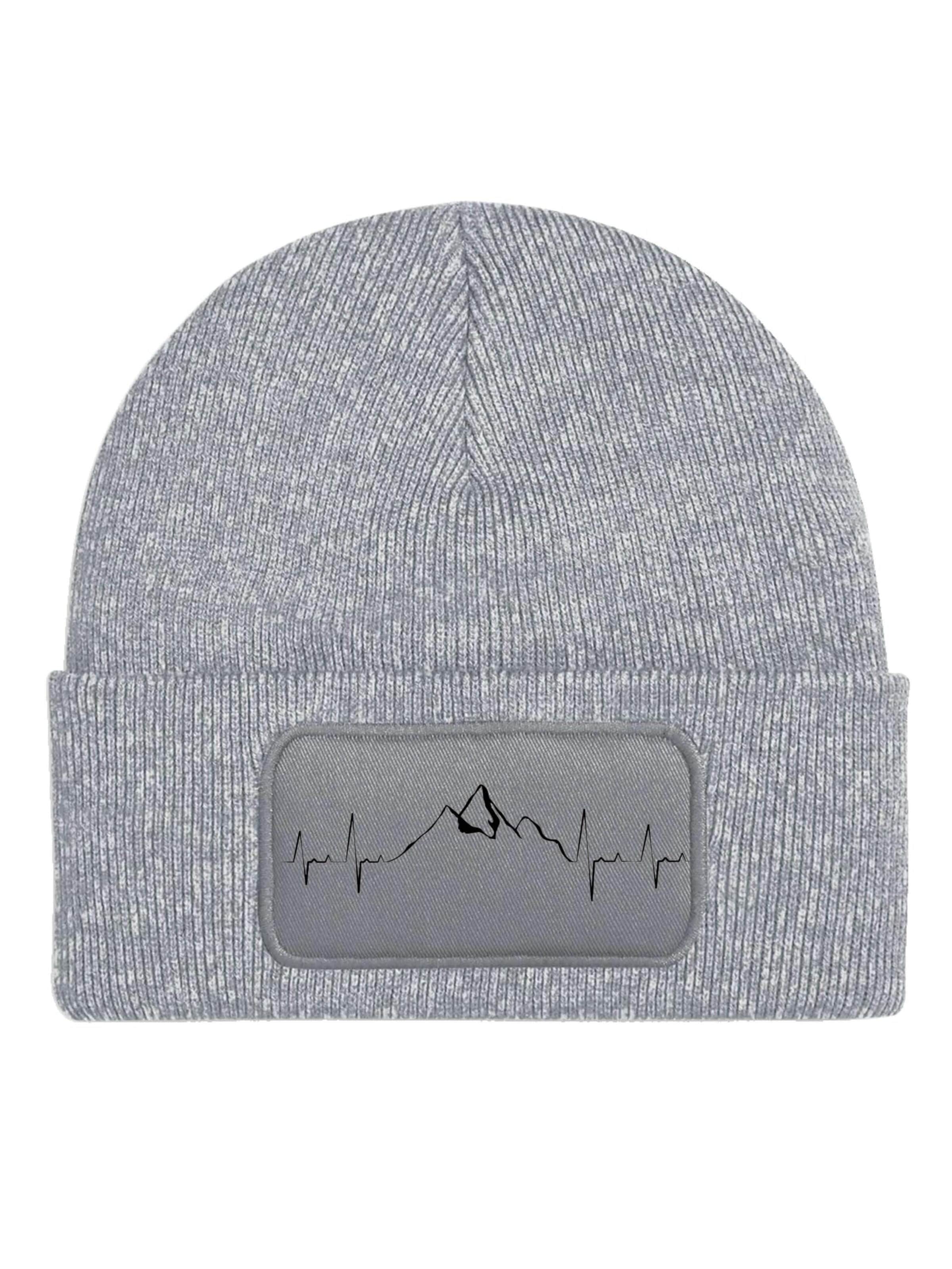 Youth Designz Beanie 'Heartbeat Mountain' in Grey: front