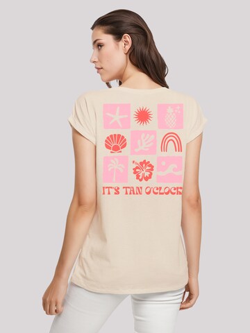 F4NT4STIC Shirt 'Its Tan O Clock' in Beige: voorkant