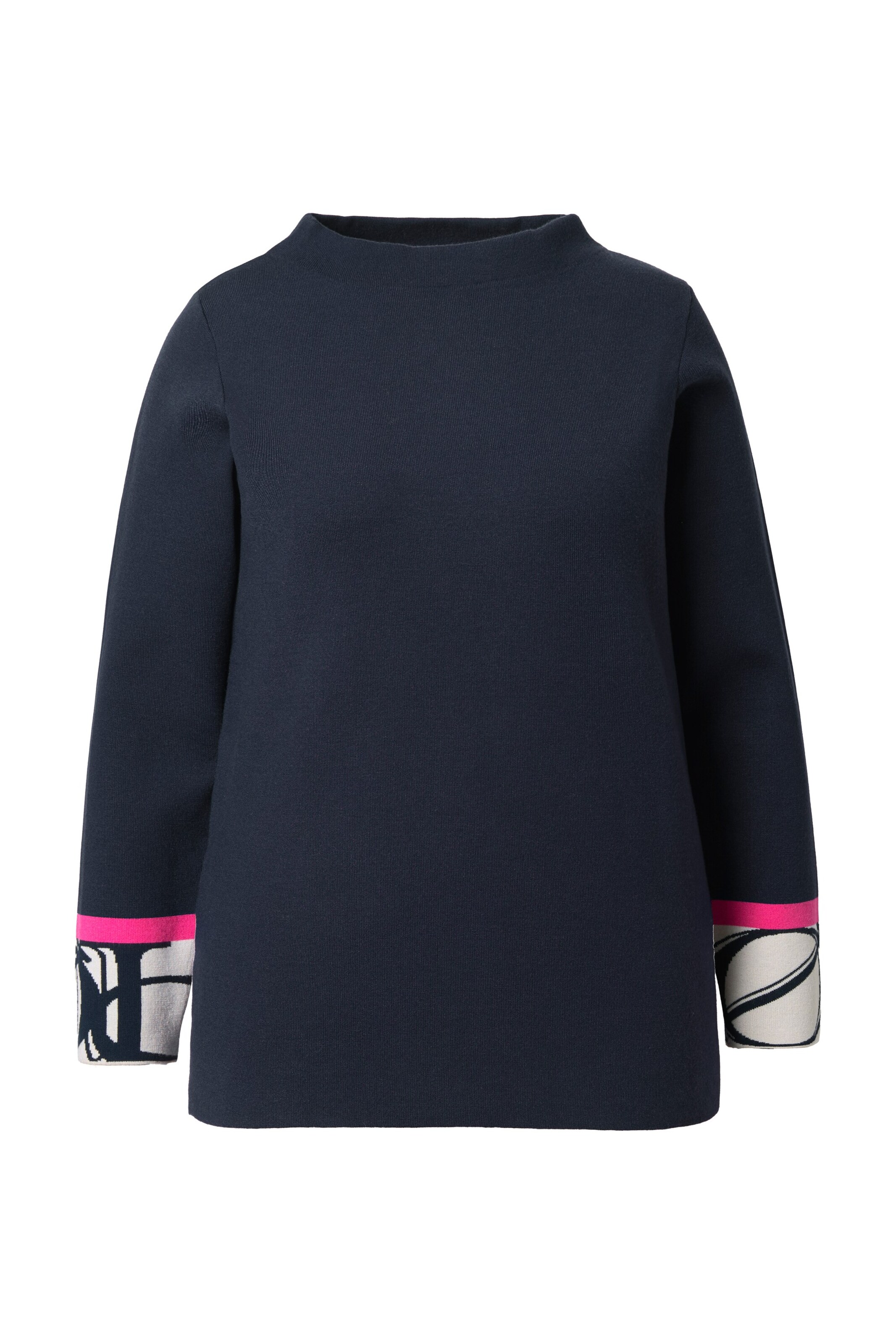 LAURASØN Pullover in marine / hellpink / schwarz / weiß, Produktansicht