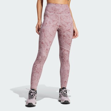 ADIDAS TERREX Skinny Workout Pants 'Multi' in Purple: front