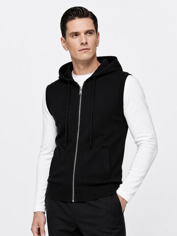 ALLTHEMEN Gebreid vest 'Luftmasche' in Zwart