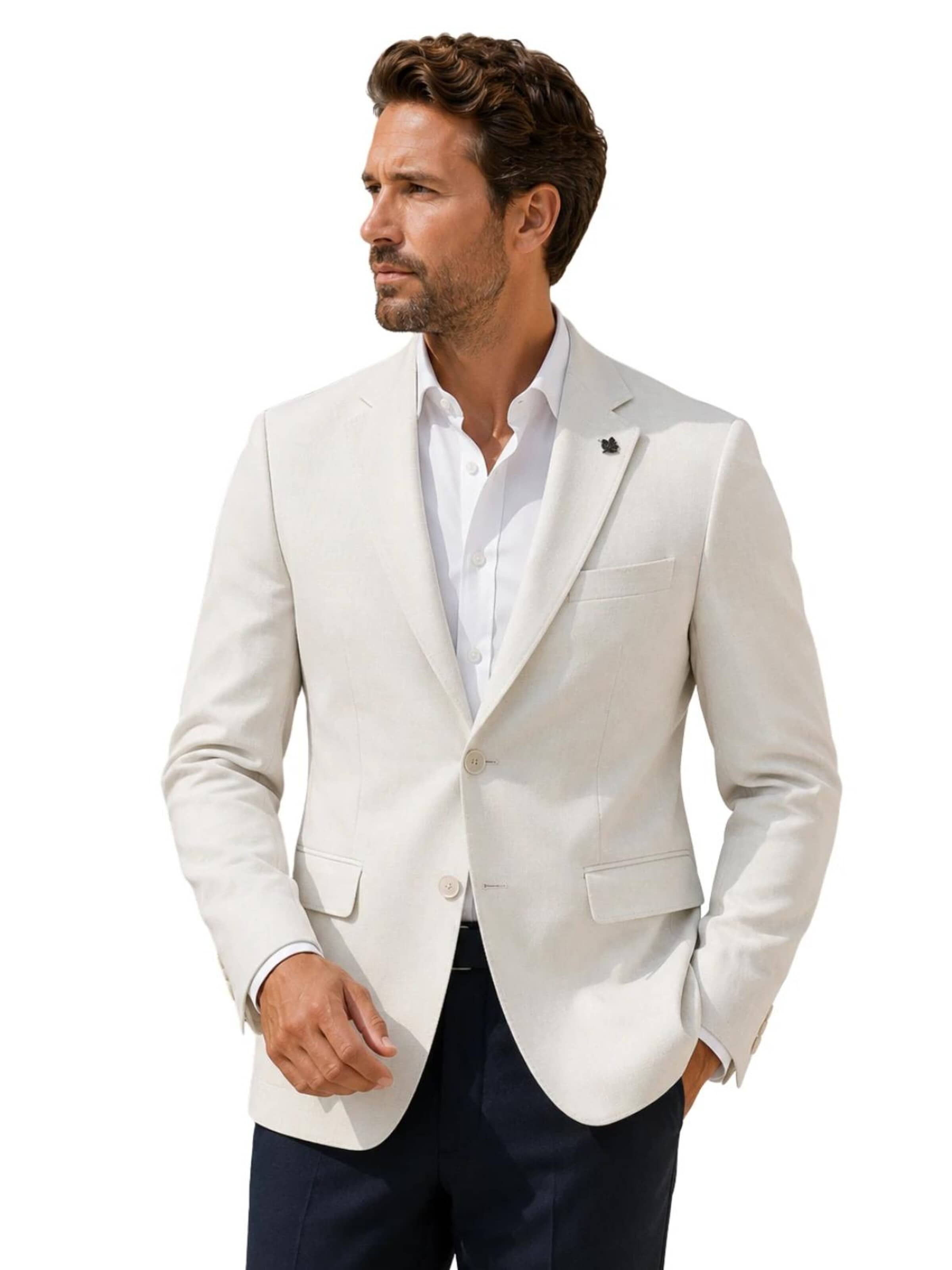 Guild Super Slim Fit Business Blazer 'Extra Slim fit Business Blazer' in White: front