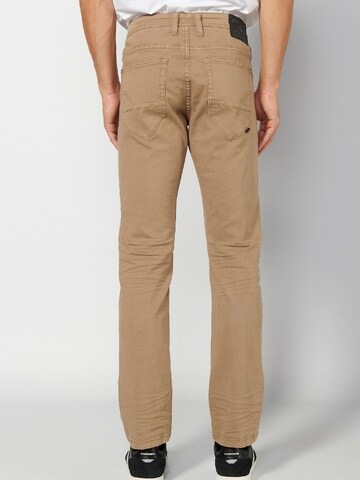 KOROSHI Regular Jeans i brun