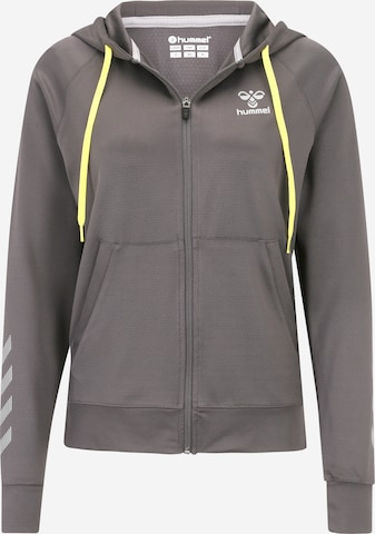 Hummel Athletic Zip-Up Hoodie in Black: front