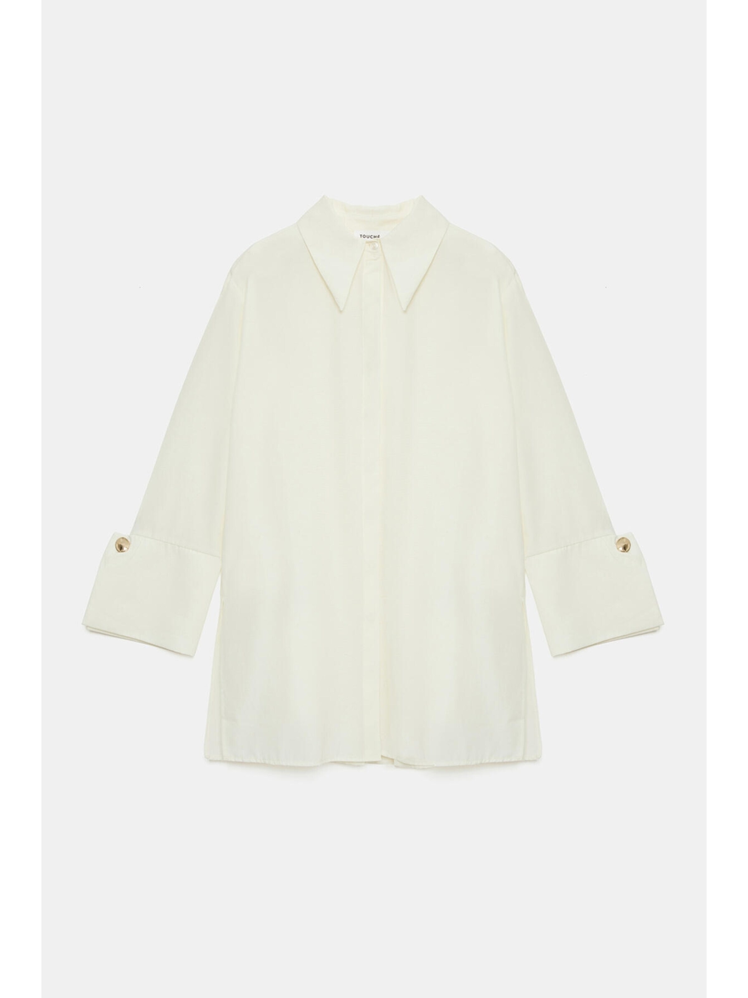 Touché Privé - Camiseta 'Poplin Shirt With Wide Cuff' en beige: frente