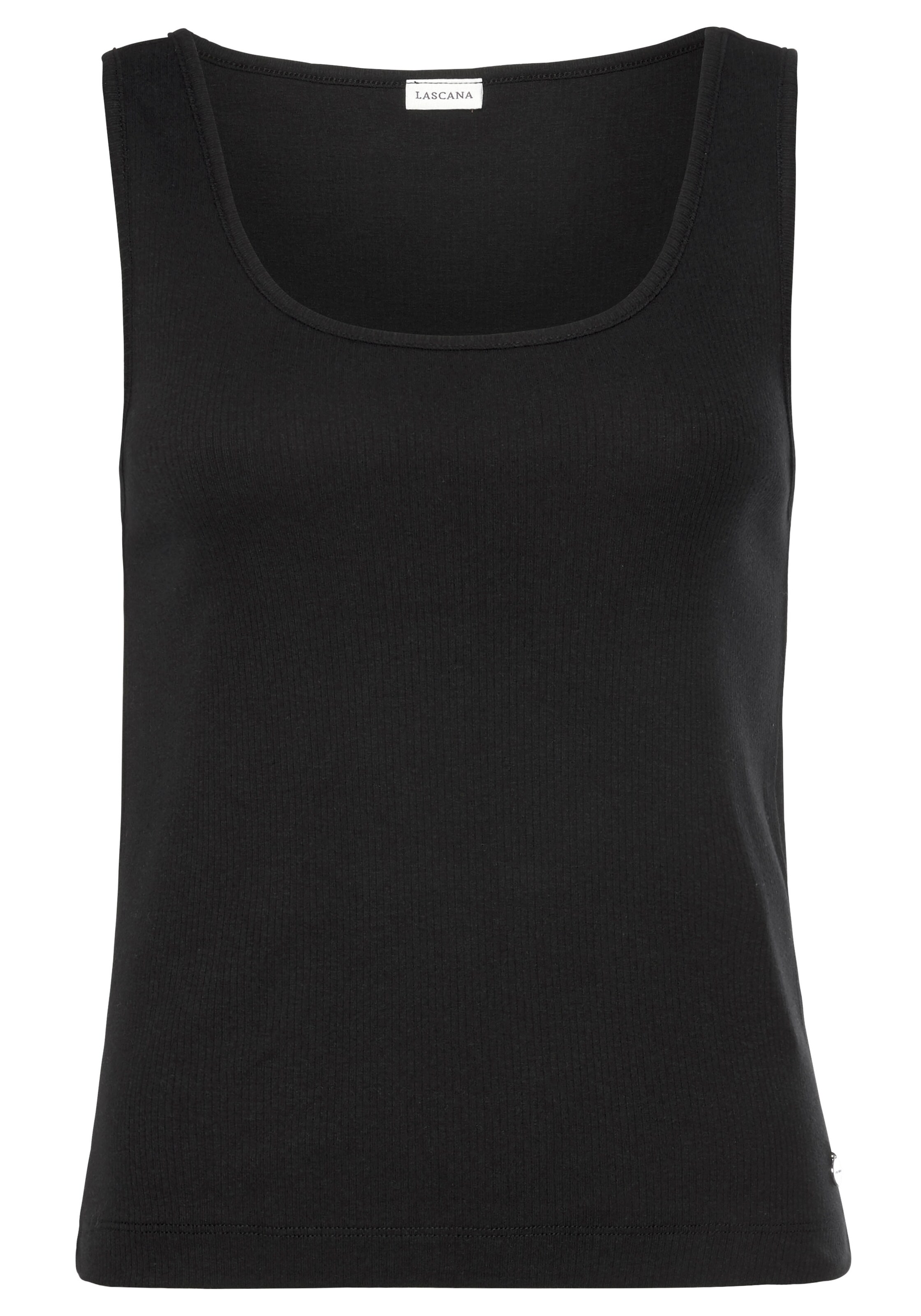 LASCANA Pyjamaoberteil in Schwarz: Vorderseite
